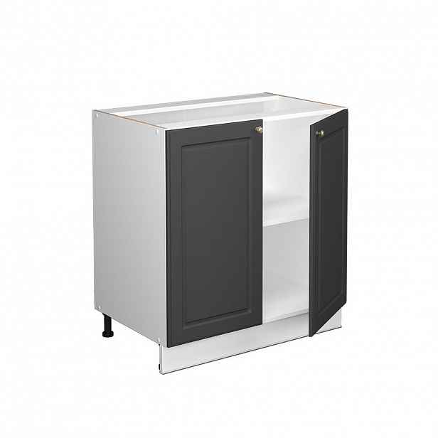 Vicco SPODNÍ SKŘÍŇKA KUCHYŇSKÉ LINKY Fame-Line, Anthrazit-Gold Landhaus/Bílá, 80 cm pracovná doska Mramor