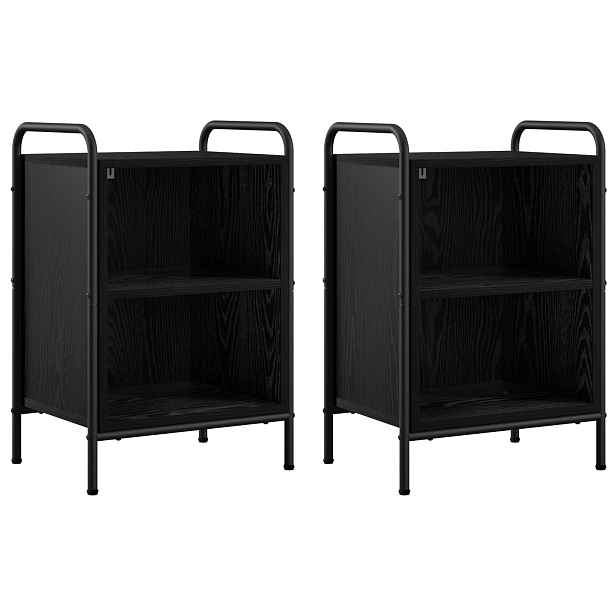 vidaXL Noční skříňka 2 ks Černý dub 40 x 30 x 60 cm Kompozitní dřevo