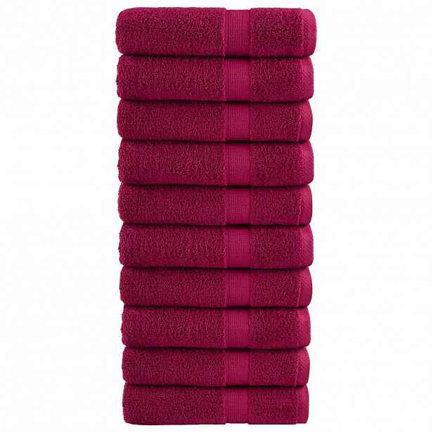 vidaXL Premium sprchové ručníky SOLUND 10 ks Bordeaux 70x140 cm 600 gsm