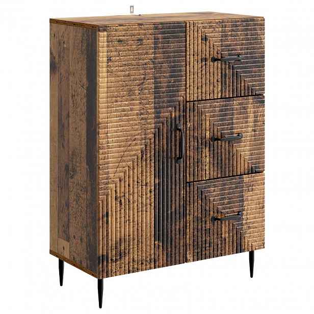 vidaXL Servírovací skříň se zásuvkou Staré dřevo 66 x 34,5 x 89,5 cm