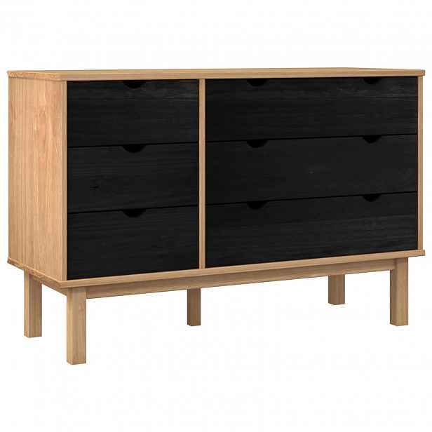 vidaXL Skříň se zásuvkami se zásuvkou OTTA Černá 111 x 43 x 73,5 cm