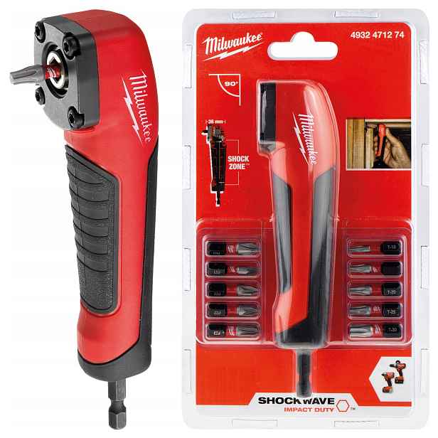 Adaptér 90° úhlový nárazový nástavec Milwaukee bity