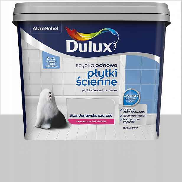 Dulux barva Rychlá obnova obkladů a dlažeb Skandinávská Šedá 0,75L