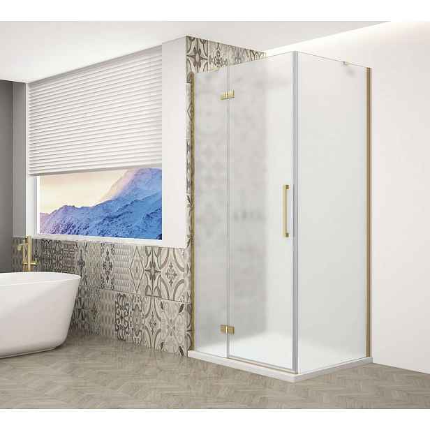 Gelco Trinity - Sprchový kout 80x120 cm, levé, matné sklo/zlatá GT5612-80ML-G