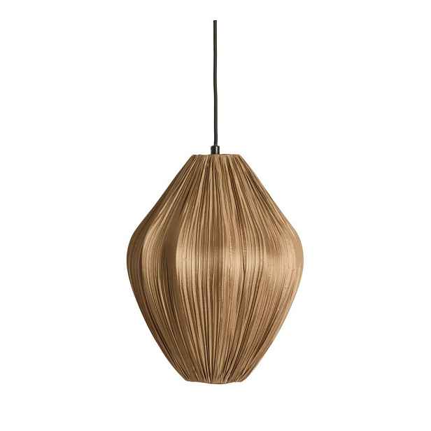 Hnědé závěsné svítidlo s textilním stínidlem ø 12 cm Verita – Light & Living