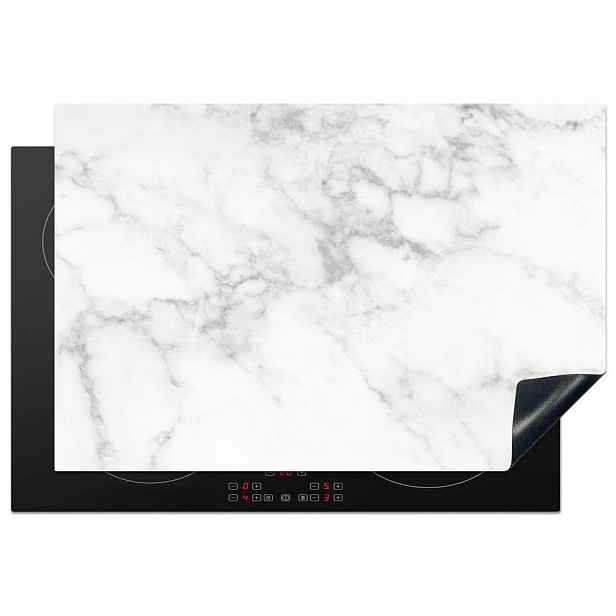 MuchoWow KRYT NA INDUKČNÍ DESKU Mramor - Šedý - Bílý - Texturovaný mramor 77x51 cm