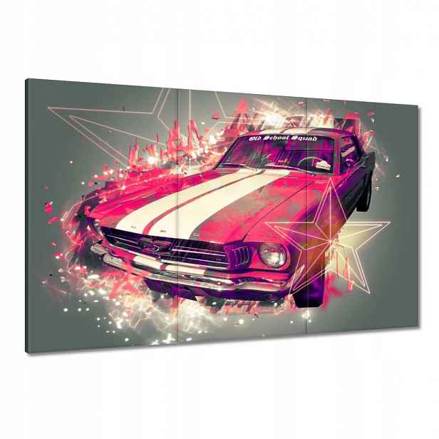 Obrazy 120x80 Růžový Ford Mustang Usa Old School Squad
