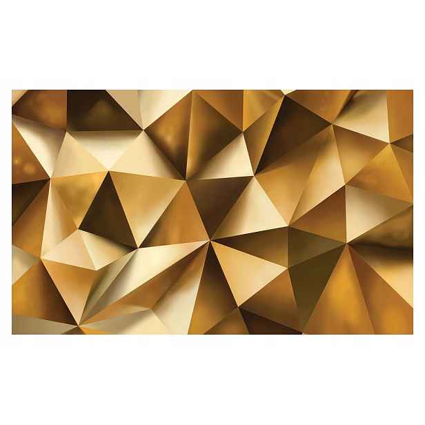 Tapeta Zlaté trojúhelníky geometrie zlatý vzor moderní design 200x140 lepidlo