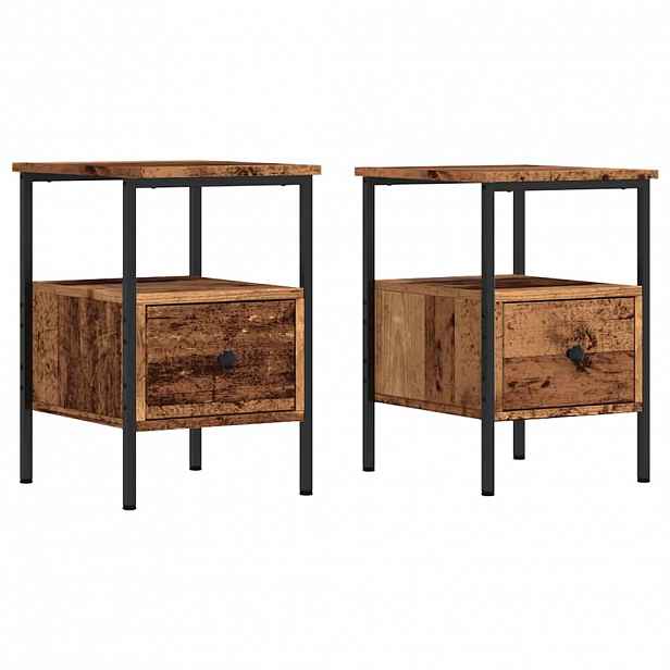 vidaXL Noční stolky 2 ks old wood 34 x 36 x 50 cm kompozitní dřevo