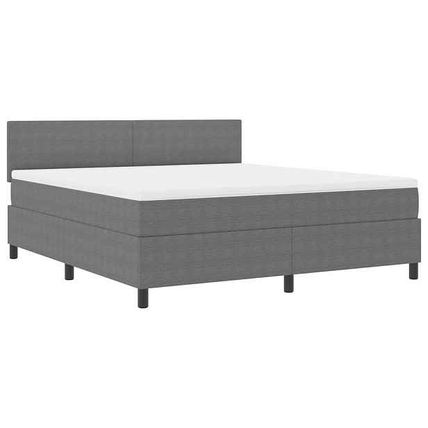 vidaXL Postel s boxspringem s čelo Světle šedá a bílá 180 x 200 cm
