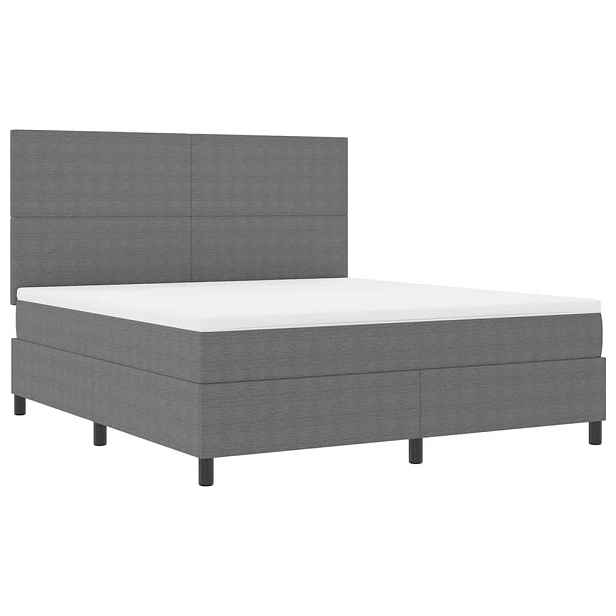 vidaXL Postel s boxspringem s čelo Světle šedá a bílá 180 x 200 cm