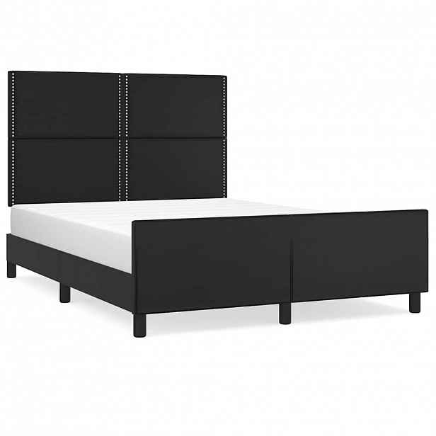 vidaXL Rám postele s čelem černý 140x190 cm umělá kůže