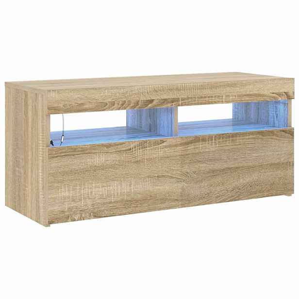 vidaXL TV skříňka s LED osvětlením dub sonoma 90 x 35 x 40 cm