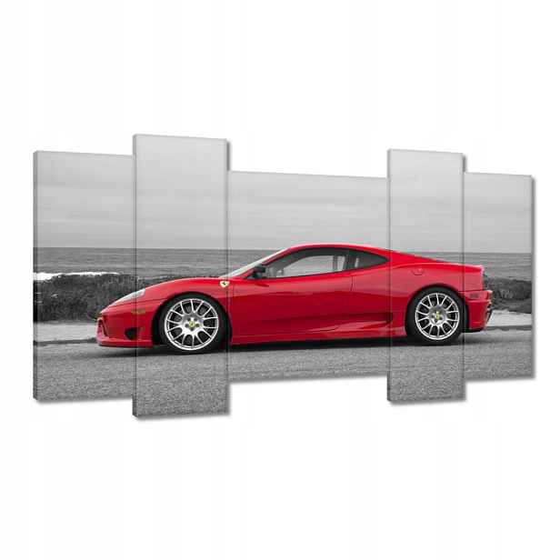Obrazy 120x65 Červené ferrari na pláži