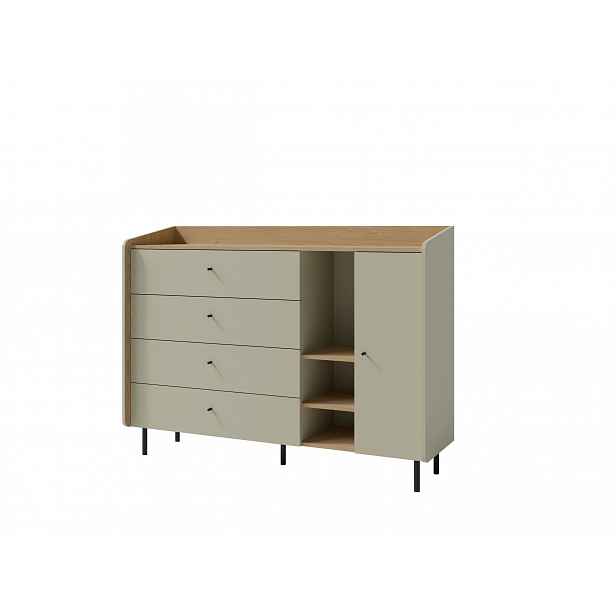 Komoda Alessio AE7 Barva korpusu + barva dveří: Eukaliptus / Dub Baltic Dune