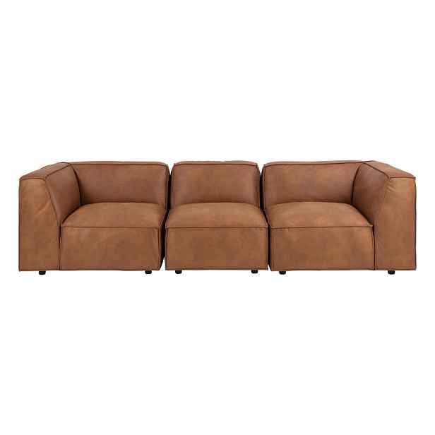 Koňakově hnědá pohovka z imitace kůže 282 cm Fairfield Kentucky – Bonami Selection