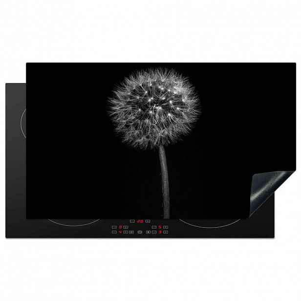 MuchoWow KRYT NA INDUKČNÍ DESKU Pampeliška - černá - květinová - botanická 89.6x51.6 cm