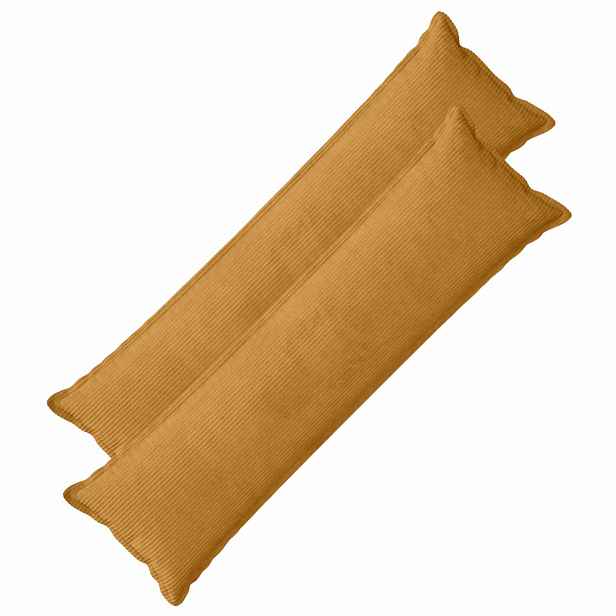 vidaXL Povlak na polštář 2 ks HOUTEN Žlutá 40 x 145 cm manšestr