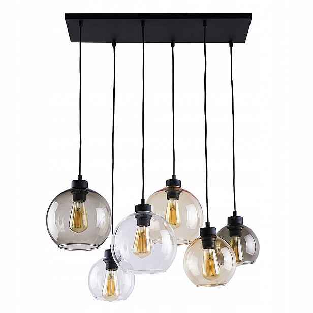 Závěsná lampa Zwis Stropní Svítidlo Lustr 6xE27 Černá Kov 68 cm Tk Lighting