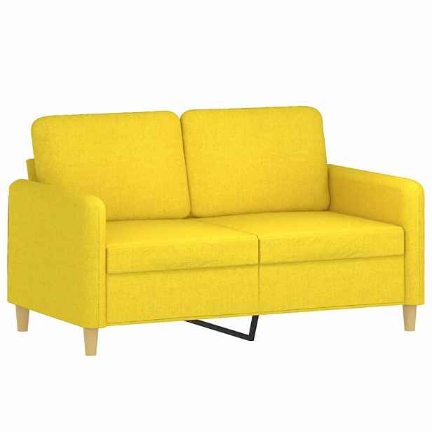vidaXL 2místná pohovka světle žlutá 120 cm textil