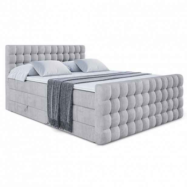 ALTDECOR POSTEL boxspring VIONE-Z KING – 120 x 200 – H3/H4 – světle šedá