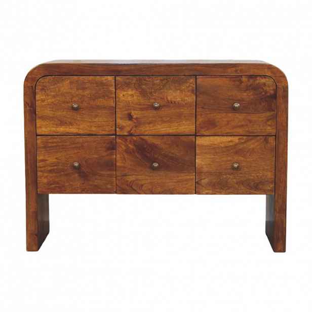 Artisan Furniture KOMODA Povrchová úprava v barvě Rich Velvet Mocha, 3 zásuvky, tmavě hnědá