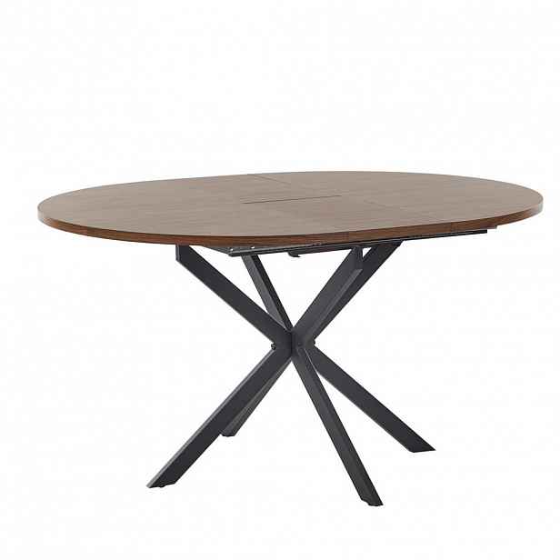 Beliani ROZKLÁDACÍ JÍDELNÍ STŮL 110/140-110 cm Tmavší Odstín dřeva/Černý Friona
