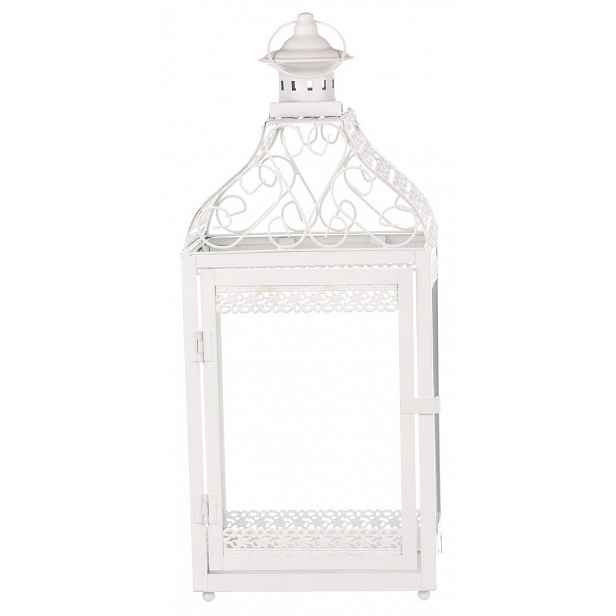 Kovová lucerna Mirja 50 cm, bílá antik
