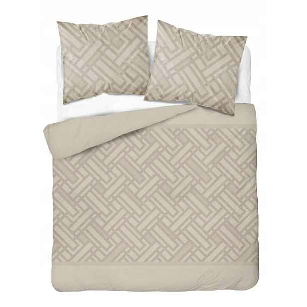 Povlečení Home Satin 220x200 béžové s geometrickým vzorem