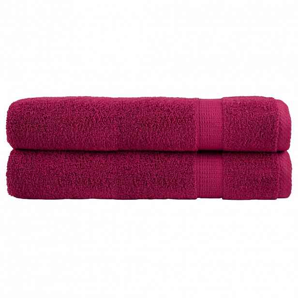 vidaXL Prémiové saunové osušky SOLUND 2 ks bordó 80x200 cm 600 g/m²