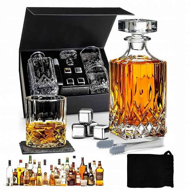 Sada Na Whisky Karafa 200 ML 2X Sklenice V Elegantní Krabičce