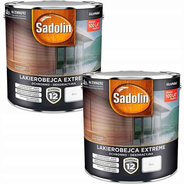 Set Sadolin Lakobejca 2x2,5L Extreme Na Dřevo Bílá 5L