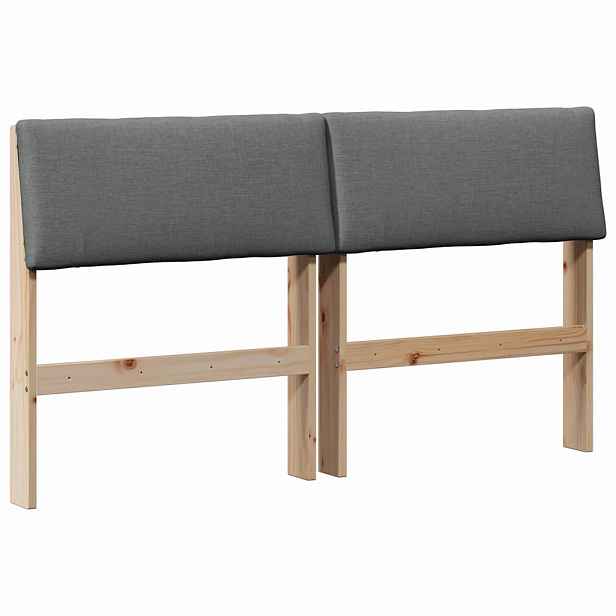 vidaXL Čalouněné čelo postele Tmavě šedá 140 cm Masivní borové dřevo