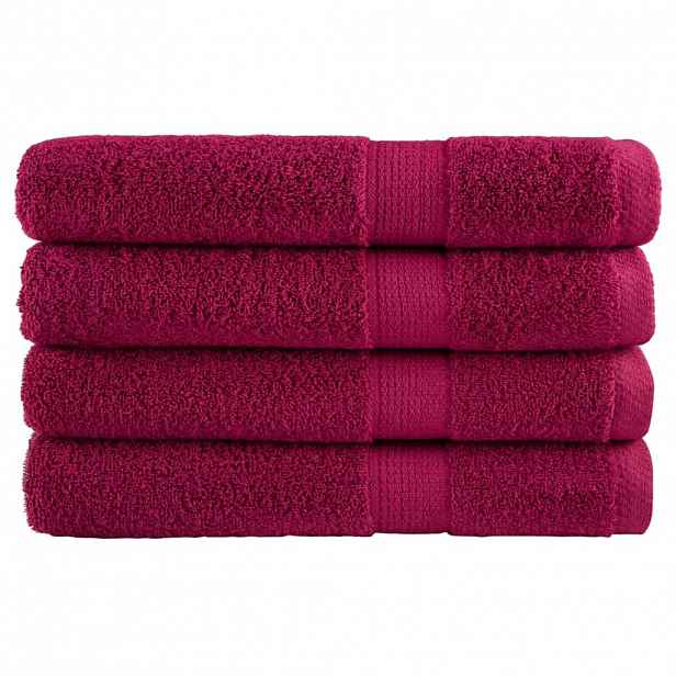 vidaXL Prémiové saunové osušky SOLUND 4 ks bordó 80x200 cm 600 g/m²