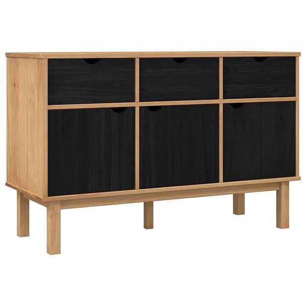 vidaXL Příborník OTTA Hnědá a černá 114 x 43 x 73,5 cm
