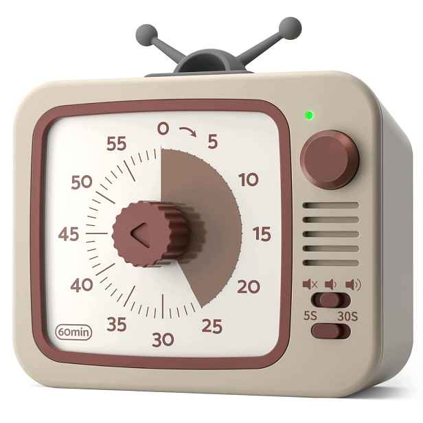Vizuální Minutka 60 Min Pro Děti Tichá Pauza Magnet Baterie Hnědá