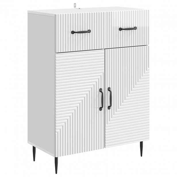 vidaXL Servírovací skříň Bílá s vysokým leskem 66 x 34,5 x 89,5 cm