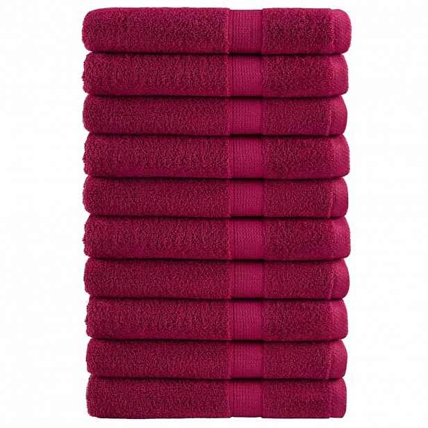 vidaXL Prémiové saunové osušky SOLUND 10 ks bordó 80x200 cm 600 g/m²
