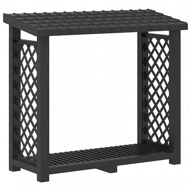 vidaXL Regál na palivové dřevo 114 x 46 x 101 cm PP Antracitová