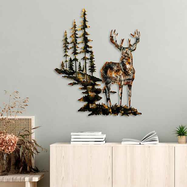 Wallity Nástěnná kovová dekorace Deer 3 vícebarevná