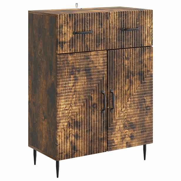 vidaXL Servírovací skříň Kouřový dub 66 x 34,5 x 89,5 cm