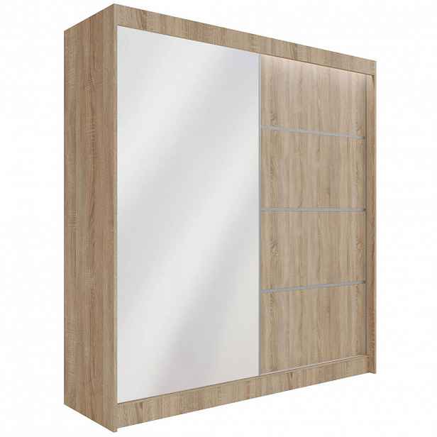 ALTDECOR ŠATNÍ SKŘÍŇ PAOKI s LED osvětlením – 200 cm – Sonoma dub