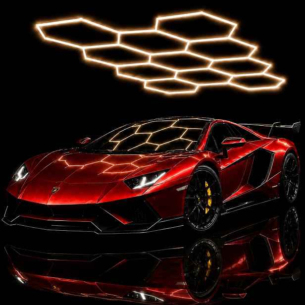 Bílý stropní svítidlo Led myčka autodílen HEX11 322W 229x315 cm 4000K