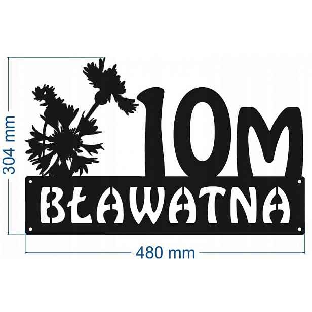 Číslo Na Dům 80cm Tabule Adresa Ocel 2mm ul. Bławatna