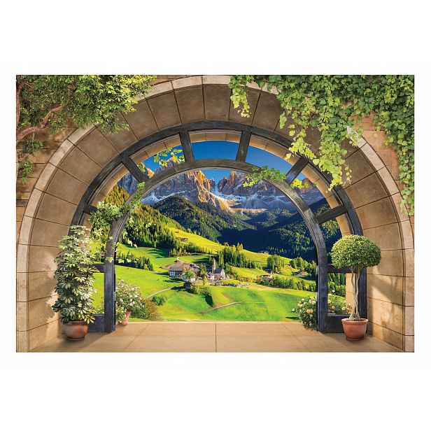 Fototapeta 3D Alpy Hory Okno Krajina XXL 208x146