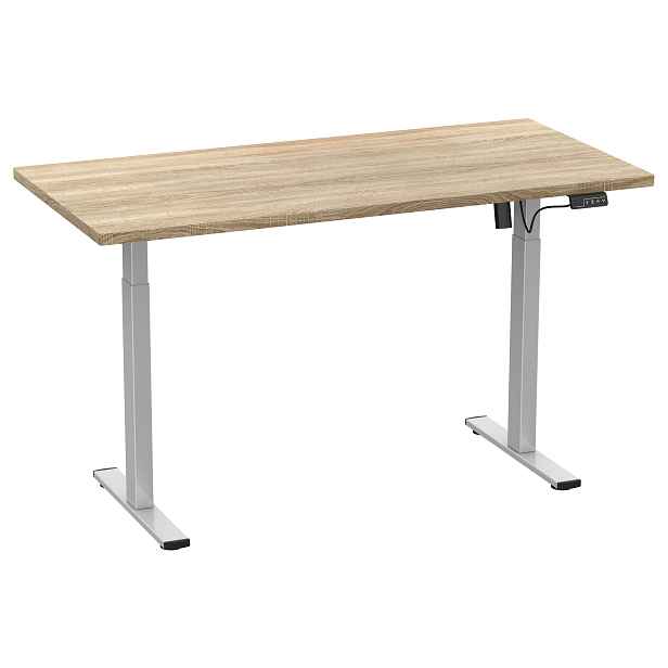VCM Psací stůl »E-Lona«, plynule výškově nastavitelný. (dub sonoma/stříbrná, 110 x 50 cm)