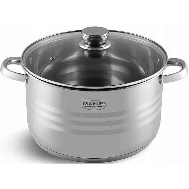 Velký Hrnec se stříbrným víkem pro vývar sklenic 12,4 l 30 cm EdenBerg
