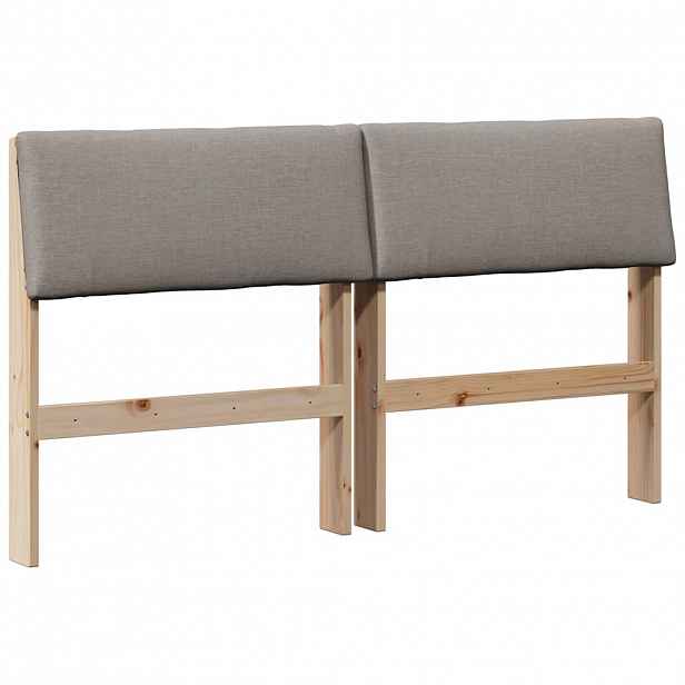 vidaXL Čalouněné čelo postele Taupe 140 cm Masivní borové dřevo