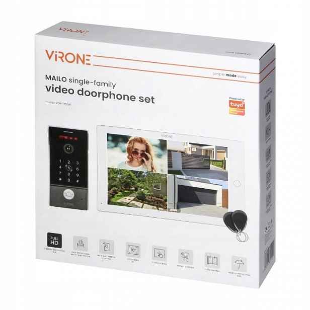 Virone videodomofon rodinný šifrovač FullHD WiFi displej Tuya Rfid