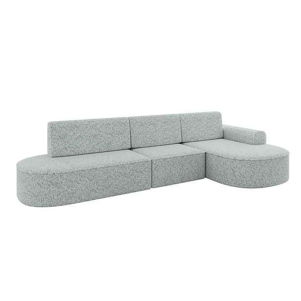ALTDECOR ROHOVÁ SEDAČKA s funkcí spaní a otomanem, pravá MARI-L2-S 368x167x85 Zelená Žinylka